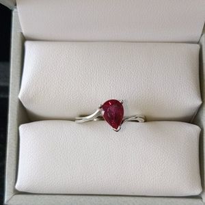 Genuine Ruby Triplet Ring in 925 SS